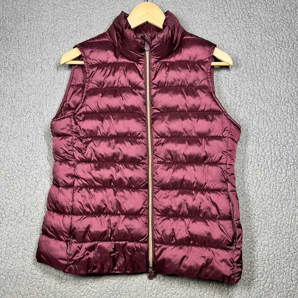 Save The Duck Puffer Vest Women XS Plumtech Padded Quilted Burgundy Gorpcore